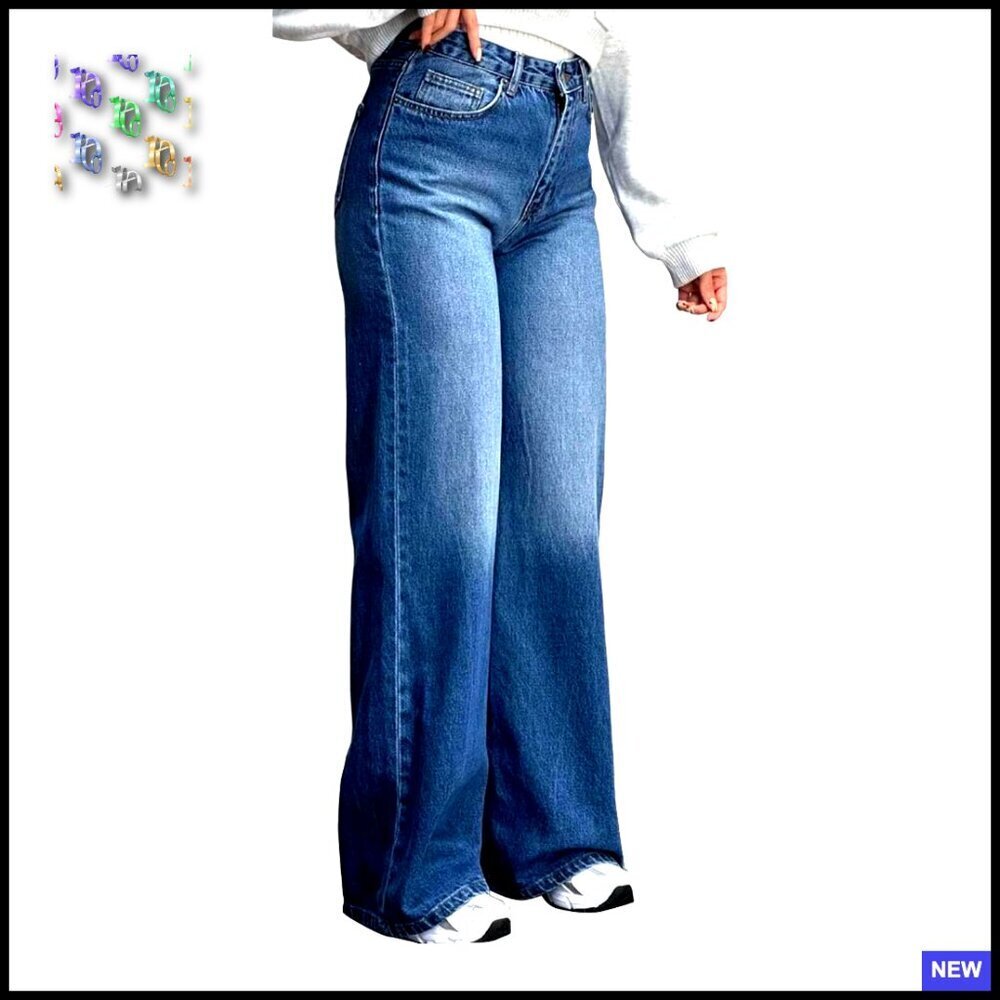 Straight Leg Denim High Waist Baggy Stretchy Loose Jeans Y2K Chic